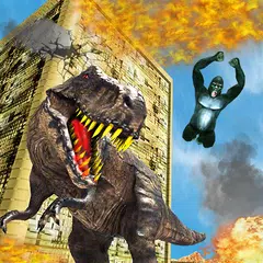 Dino Rampage Attack: City T-Rex VS Angry Gorilla APK Herunterladen