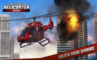 Firefighter Helicopter Rescue Affiche