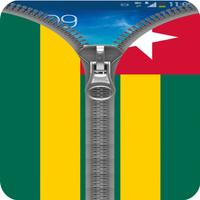 Togo Flag Zipper Screenlock Affiche