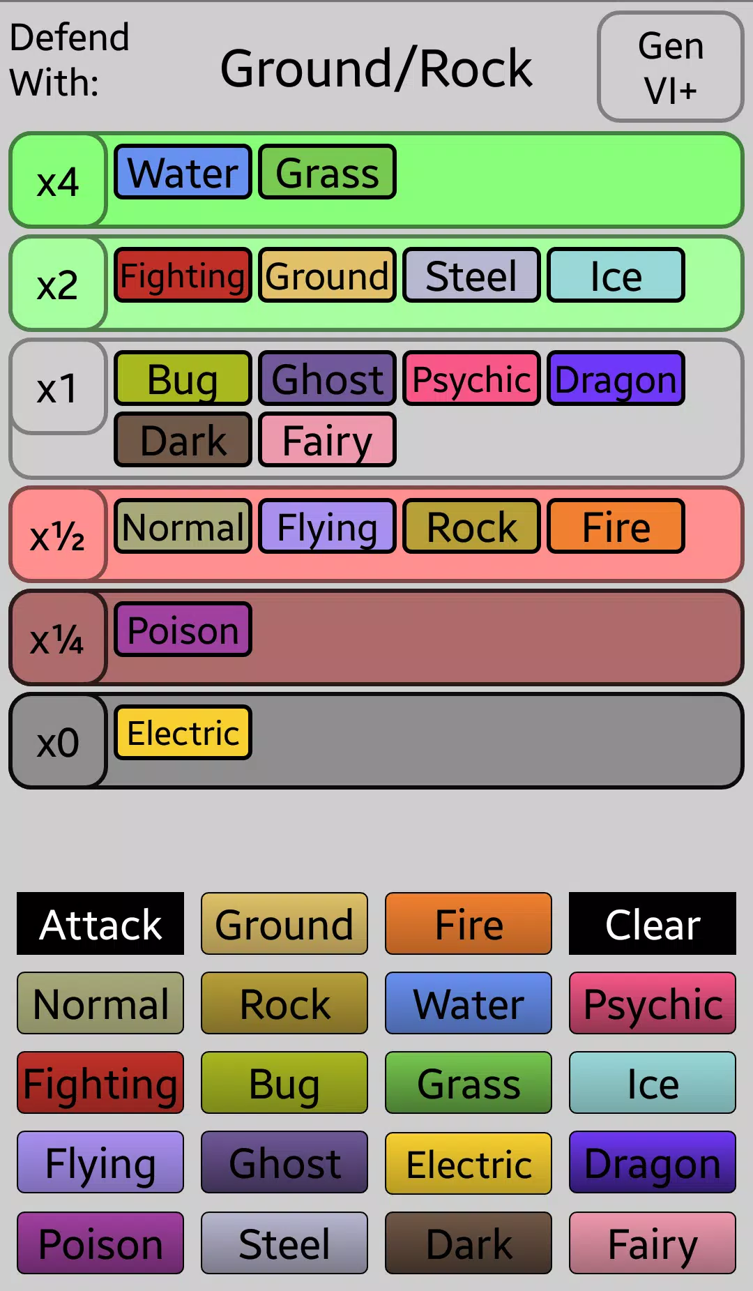 Pokemon Type Effectiveness Calculator