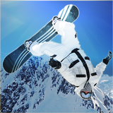 Steep montagne surfeur alpin icône