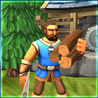 Peasant town farming icon
