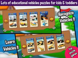 Vehicles Peg Puzzles for Kids capture d'écran 3