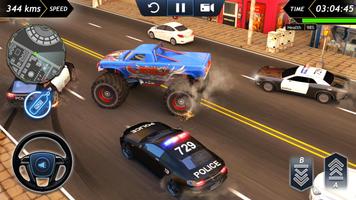 Monster Car Police Chase - Crime City Driving capture d'écran 2