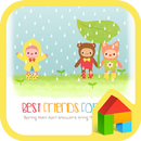 꼬꼬마 삼총사(봄비) 도돌런처 테마 APK