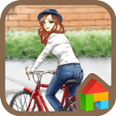 to girl bike walk dodol theme APK