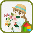Girl holding flower dodol icon