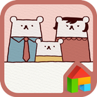 hello bear family dodol theme icône