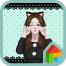 lovely girl cat dodol theme APK