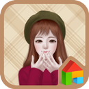 러블리걸(체크) 도돌런처 테마 APK