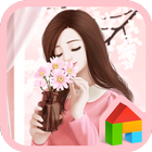 lovely pink daisy dodol theme আইকন