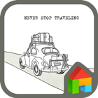 never stop travel dodol theme آئیکن