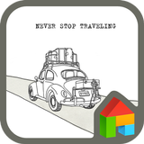 never stop travel dodol theme ikona