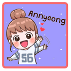 Korean Sticker Chat & Photo icône