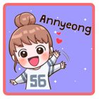 Korean Sticker Chat & Photo آئیکن