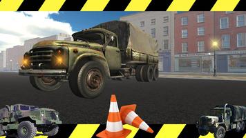 Drive 18 wheels truck parking-poster