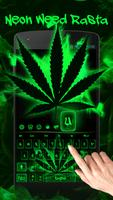Neon Weed Rasta Keyboard Theme Affiche