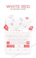 White Red Keyboard Theme Affiche