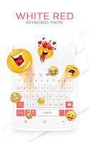 White Red Keyboard Theme 스크린샷 2