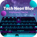 Tech Neon Blue Keyboard Theme aplikacja