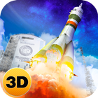 Russia Space Rocket Flight 3D icône