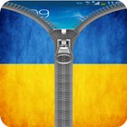 Ukrainian Flag Zipper Lock Zeichen