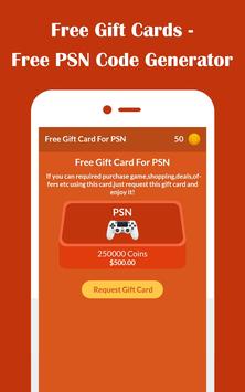 Free Gift Cards Psn Code Generator Screenshot