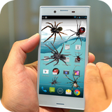Spider on Mobile Screen Joke أيقونة
