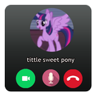 Fake Call tittle sweet pony Prank icône