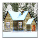 House In Snow Live Wallpaper icône
