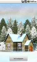 House In Snow Live Wallpaper Affiche