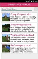 Weapon MODS For MCPE ภาพหน้าจอ 1