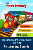 Kids picture dictionary, words poster