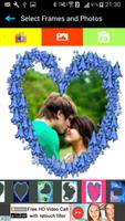 Blue Heart Romantic Free Frame স্ক্রিনশট 1