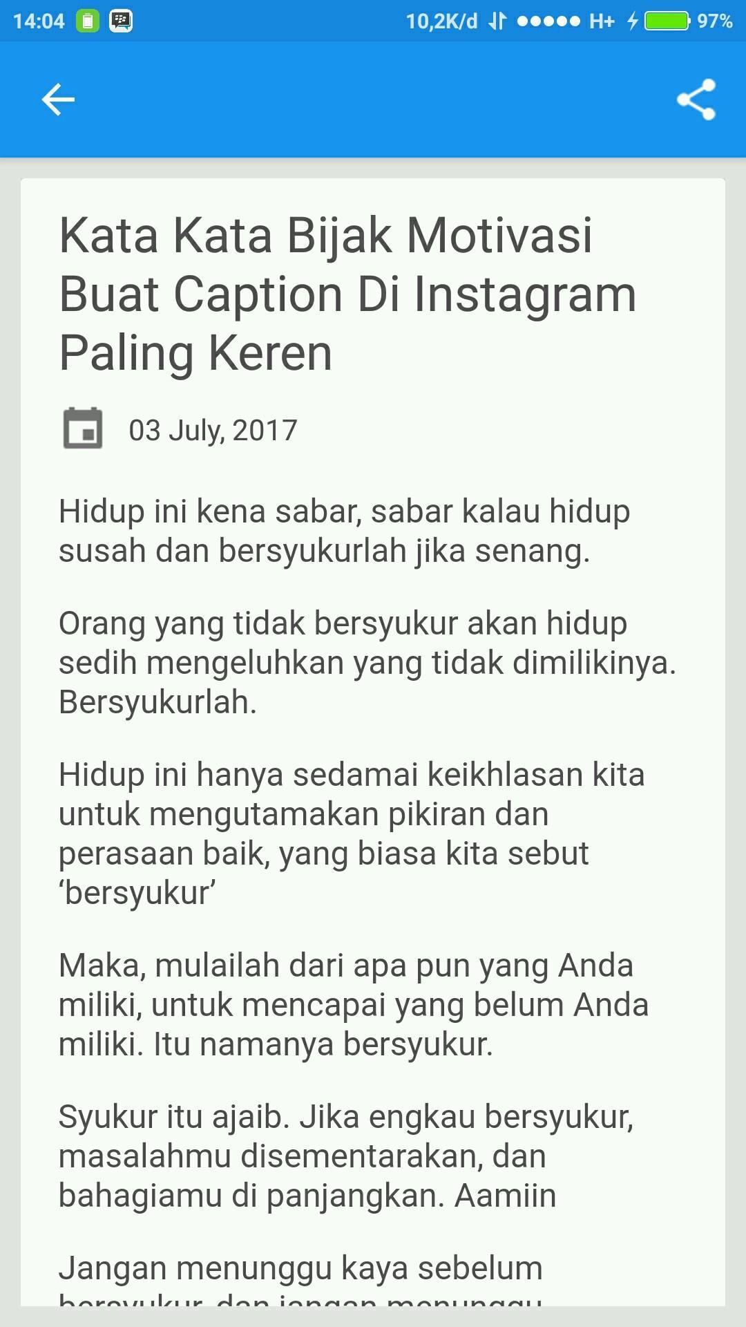Dapatkan Gambar Android 用の Caption Instagram Motivasi Apk をダウンロード Terupdate by Kata Cinta