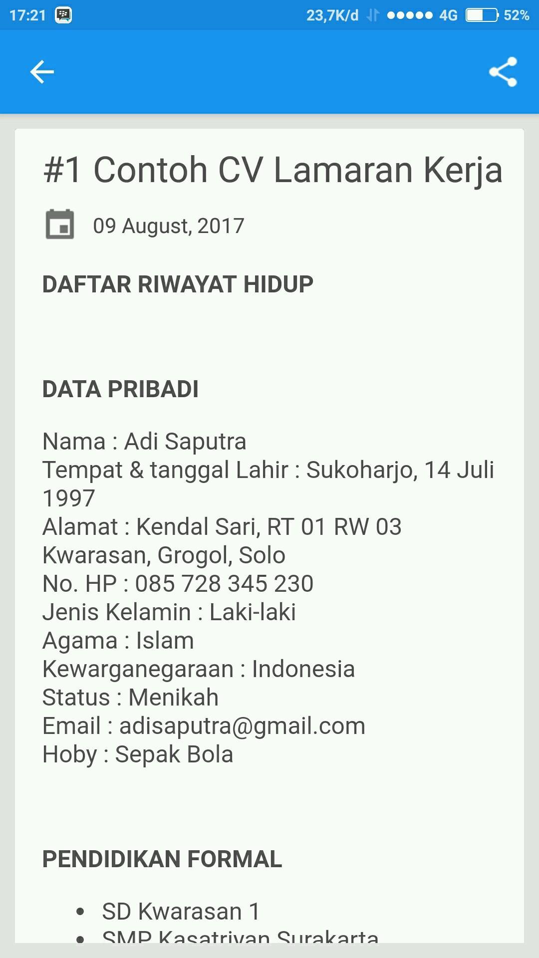 Contoh Cv Daftar Riwayat Hidup Für Android Apk Herunterladen