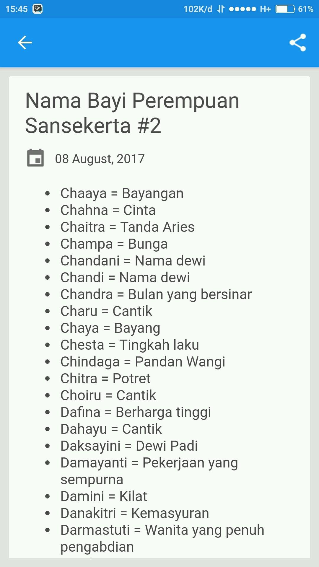 Nama Bayi Perempuan Sansekerta Pour Android Telechargez L Apk