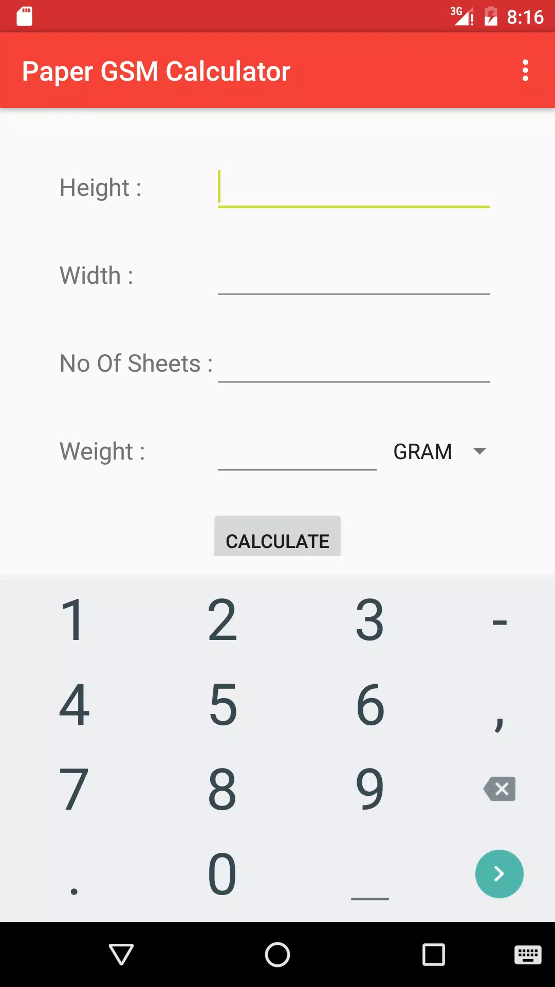 Cuota de admisión Venta ambulante Fuera Paper GSM Calculator APK for Android Download