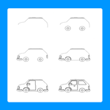 Easy drawing car icône