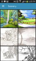 Drawing Scenery Landscapes Affiche