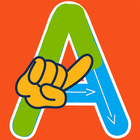 ABC kids writing alphabet icon