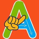escrevendo alfabeto ABC kids ícone