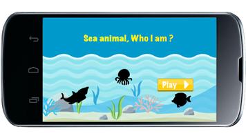Poster เกมส์จับคู่สัตว์ทะเลสำหรับเด็ก
