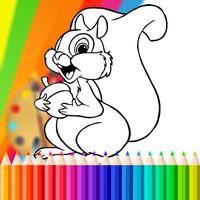 Squirrel Coloring Pages Affiche