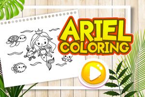 Ariel Coloring Games Affiche