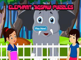 Elephant Animal Jigsaw Puzzles For Kids Plakat