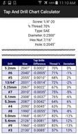 Tap And Drill Chart Calculator Screenshot 1