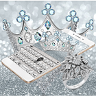Princess Silver Crown Glitters Keyboard Theme icon