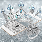 Princess Silver Crown Glitters Keyboard Theme 图标