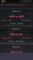 Schedule of IPL 2017 T20 capture d'écran 2